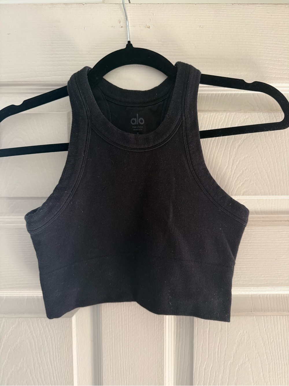 ALO Seamless High Neck Delight Bra Tank in Black